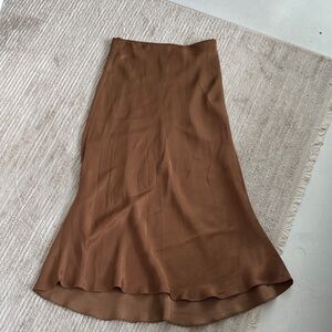 Zara A-Line Brown Skirt